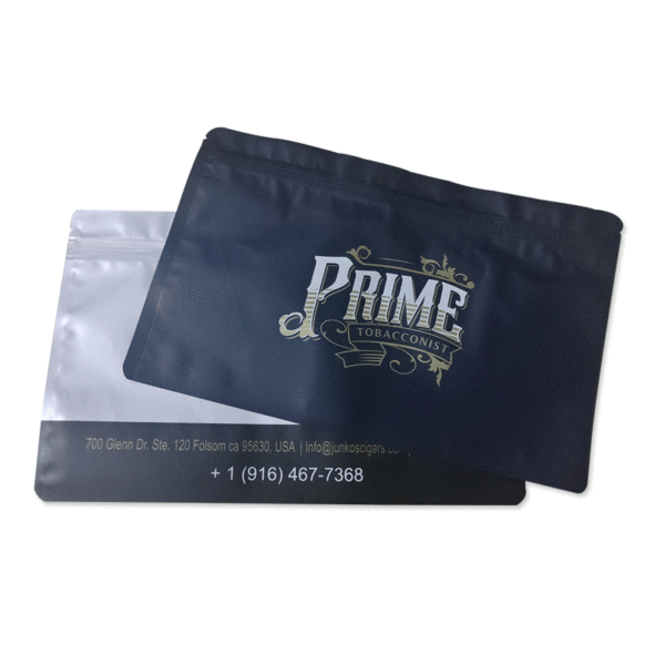 Matte black printed cigar bags